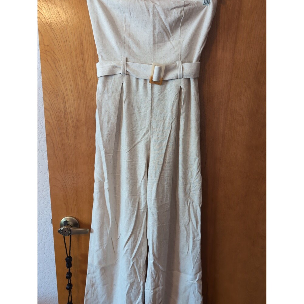 Pant suit romper cream colored size small - Picture 3 of 6